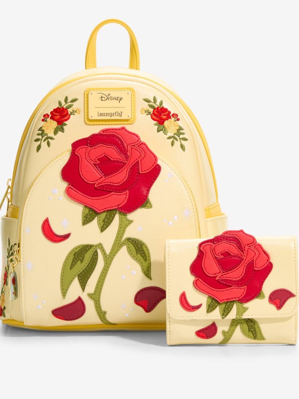 Loungefly NWT  Beauty & The Beast Enchanted Rose Shimmer
Mini Backpack w/wallet
